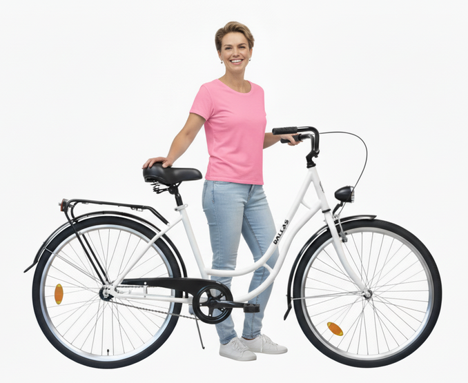 Rower Miejski Dallas Retro 26" 1spd biały z czarnym - DALLAS BIKE zdjęcie 1