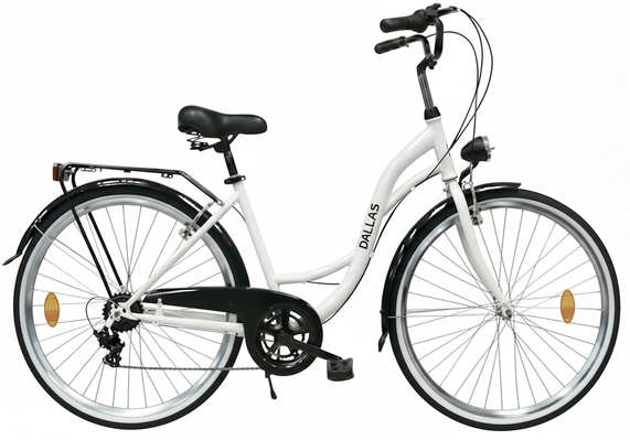 Rower Miejski Dallas City 28" 7spd biało-czarny - DALLAS BIKE zdjęcie 1