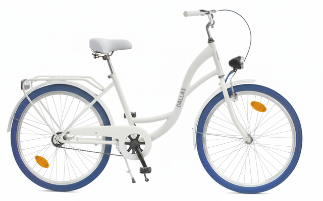 Rower Dallas City Junior 24" 1spd biało-niebieski - DALLAS BIKE zdjęcie 1