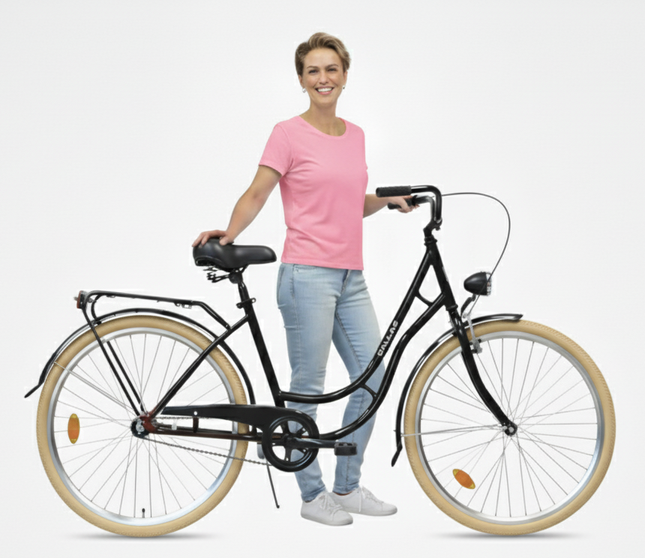 Rower Miejski Dallas Retro 26" 1spd czarny z kremem - DALLAS BIKE zdjęcie 1