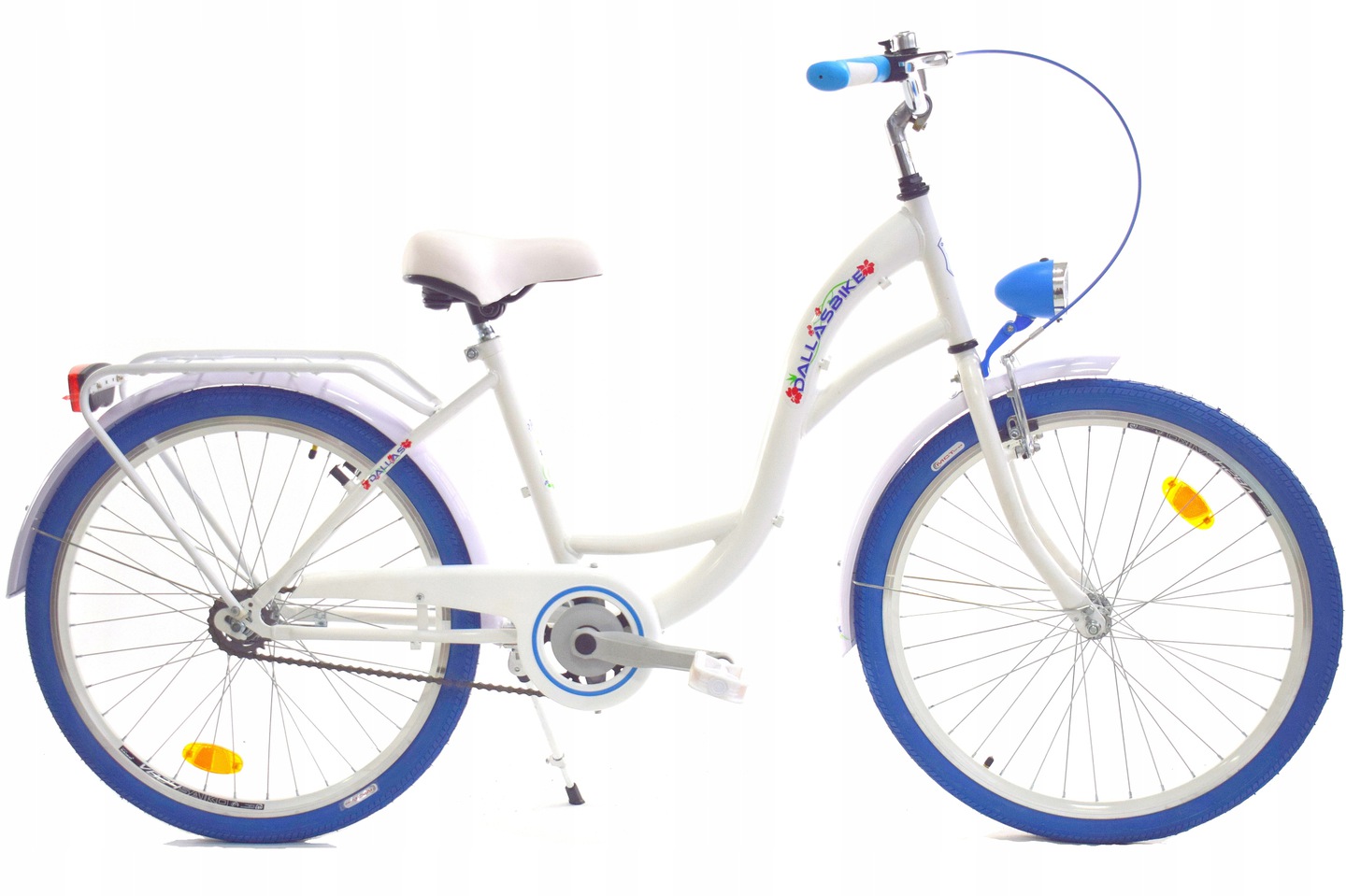 Rower Dallas City Junior 24" 1spd - biały z niebieskim - DARKOL zdjęcie 1