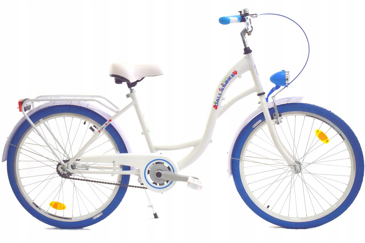 Rower Dallas City 26" 1spd - biały z niebieskim - DARKOL zdjęcie 1