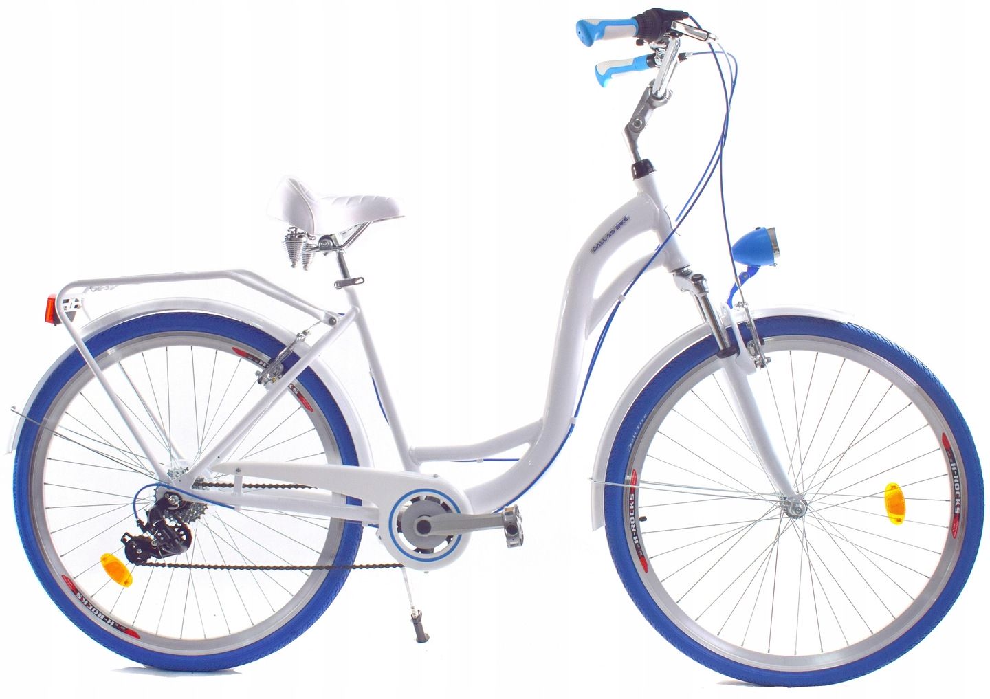 Rower Dallas City Alu 26" 7spd - biały z niebieskim - DARKOL zdjęcie 1