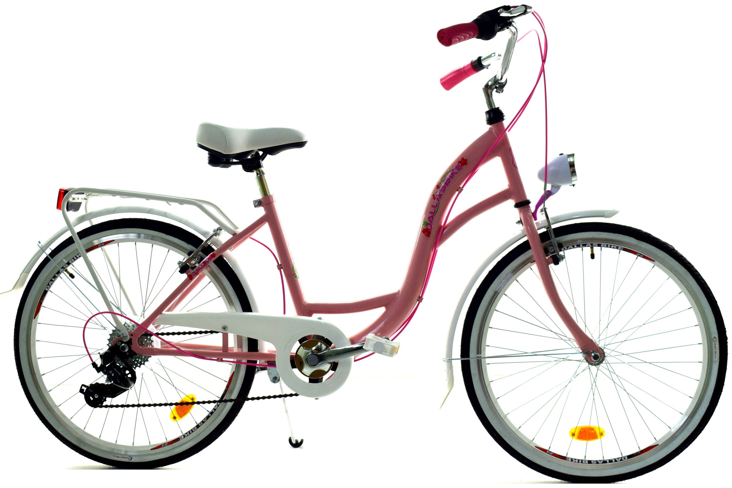 Rower Dallas City Junior 24" 6spd - Różowy z białym - DARKOL zdjęcie 1