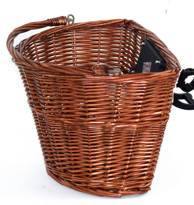 Koszyk rowerowy na klip - wiklinowy - brązowy zdjęcie 1