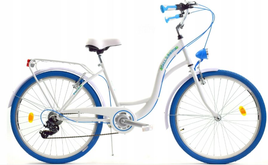Rower Dallas City Junior 24" 6spd - biały z niebieskim - DARKOL zdjęcie 1