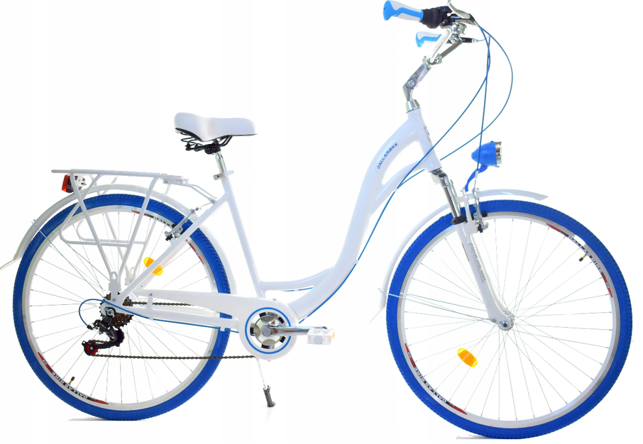 Rower Dallas City Alu 28" 7spd - biały z niebieskim - DARKOL zdjęcie 1