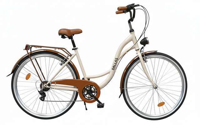 Rower Miejski Dallas City 28" 7spd kremowo-brązowy - DALLAS BIKE zdjęcie 1