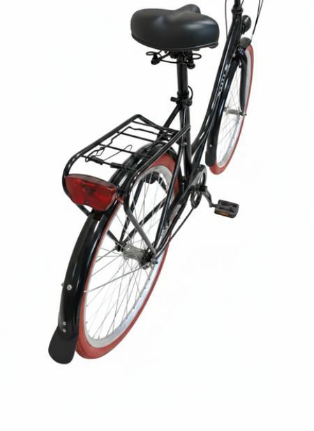Rower Miejski Dallas Retro 26" 1spd czarny z czerwonym - DALLAS BIKE zdjęcie 4