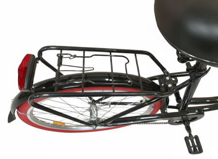 Rower Miejski Dallas Retro 26" 1spd czarny z czerwonym - DALLAS BIKE zdjęcie 3