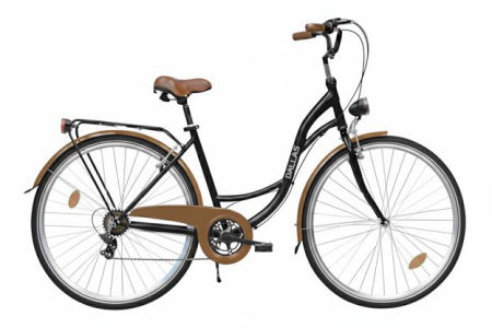 Rower Miejski Dallas City 28" 7spd czarno-brązowy - DALLAS BIKE zdjęcie 1