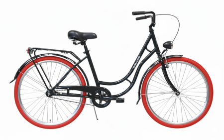 Rower Miejski Dallas Retro 26" 1spd czarny z czerwonym - DALLAS BIKE zdjęcie 2