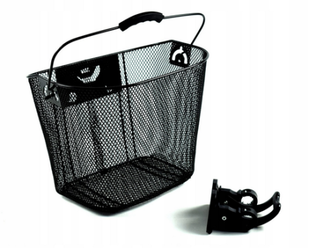 Koszyk rowerowy na klip - metalowy - czarny