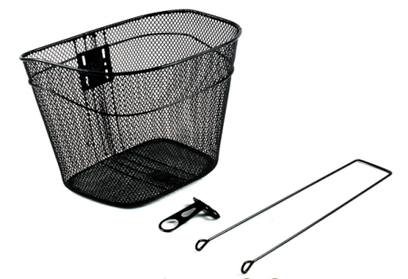 Koszyk rowerowy - metalowy - czarny