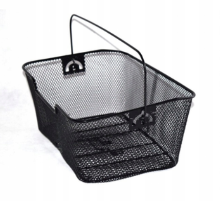 Koszyk rowerowy - metalowy na bagażnik - czarny