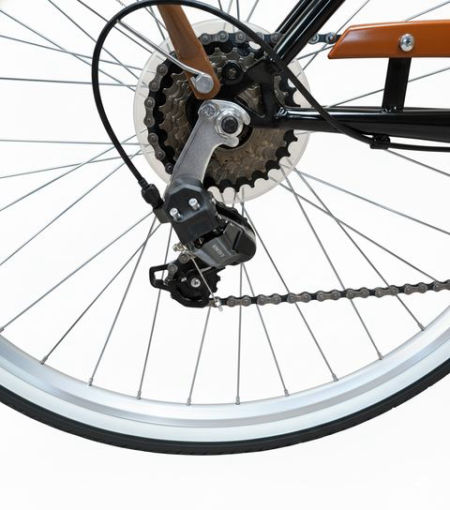 Rower Miejski Dallas City 28" 7spd czarno-brązowy - DALLAS BIKE zdjęcie 3