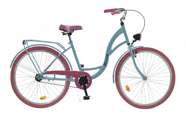 Rower Dallas City Junior 24" 1spd niebiesko-różowy - DALLAS BIKE zdjęcie 1