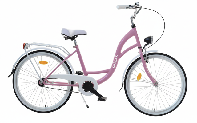 Rower Dallas City Junior 24" 1spd różowo-biały - DALLAS BIKE zdjęcie 1