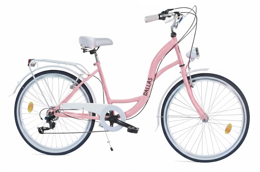 Rower Dallas City Junior 24" 6spd różowo-biały - DALLAS BIKE zdjęcie 1