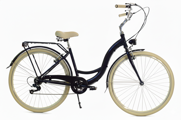 Rower Dallas Składak Alu 28" 7spd czarny z kremem - DALLAS BIKE zdjęcie 1